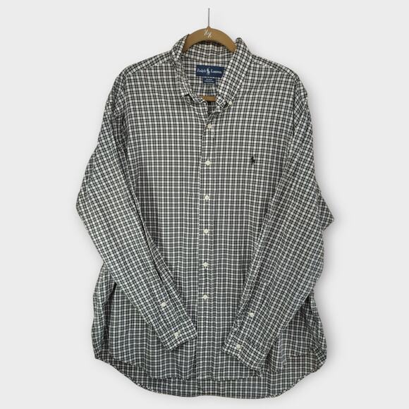 Ralph Lauren Other - Mens Ralph Lauren BLAKE Black & White Checkered Long Sleeve Button Down Shirt XL